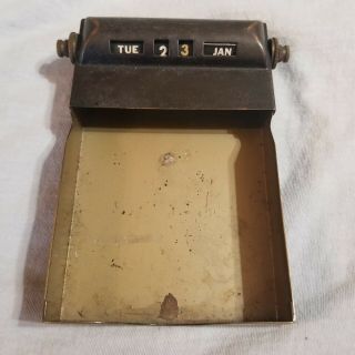 Vintage Park Sherman Desk Calendar/ Memo Note Pad Holder Brass