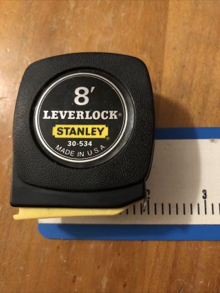 Rare Vintage Stanley 8 Foot Leverlock Tape Measure 30 - 534