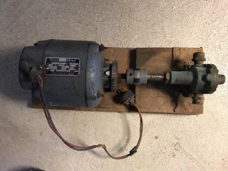 Vintage Delco Electric Motor 1/3 Hp 1725 Rpm 115 V W/ Oberdorfer Transfer Pump