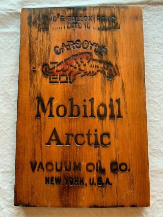 Vintage Mobiloil Gargoyle Arctic Sign By Vacuum Oil Co.