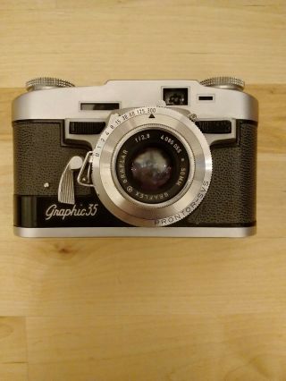 Graflex Graphic Vintage Film Camera Graflar 50mm F2.  8 Lens
