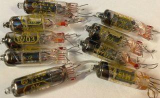 Jrp 5703 Wa,  Ck,  Wb 5702 Wa Subminiature Vacuum Tubes Vintage Assortment Of 9 Tube