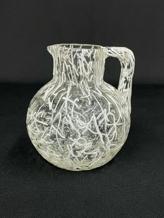 Antique C1900 Kralik Harrach Bohemian Peloton Art Glass Pitcher Nr Exc