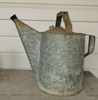Vintage Antique Number 12 Galvanized Metal Watering Can With Sprinkler Head