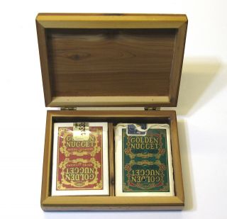 Golden Nugget Las Vegas 2 Decks Vintage Playing Cards In Htf Rare Gn Cedar Box
