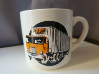 Vintage Yellow Freight Company Logo Mug Coffee Cup Usa