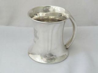 Modernist Solid Sterling Silver Christening Mug - Birmingham 1911 R.  Chandler