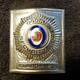 Obsolete Vintage Metal Numbered Security Officer Guard Badge Ogden Ga - Rel 4823