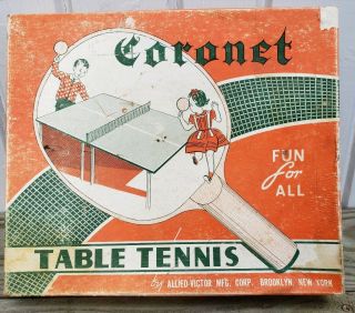 Coronet Table Tennis Vintage Ping Pong Game Complete