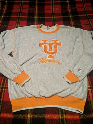 Vtg 80s 90s University Of Tennessee Volunteers Football Sweatshirt Sz Xl