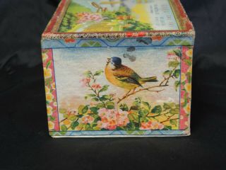 VINTAGE YING MEE TEA CO WOO LUNG TEA CONTAINER BOX GLASS ON TOP DECORATIVE 3