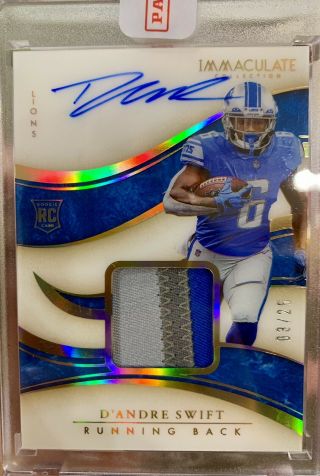 D’andre Swift - 2020 Immaculate - Rpa 03/25