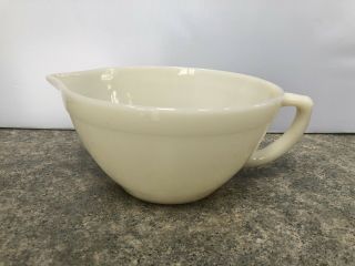 Vintage Fire King Oven Ware Batter Mixing Pouring Bowl Ivory White Milk Glass