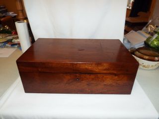 Large 17 " Antique Mahogany Writing Slope In Need Of Some Tlc.