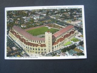 Old Vintage 1928 - Los Angeles Ca.  - Baseball Park - Postcard - Wrigley Field