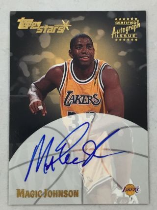 2000 Topps Stars Certified Autograph Issue Magic Johnson Card Ts - Mj Topps