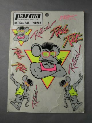 Vintage Parma 10794 Ratical Rat Decal Sticker Sheet One Cut Out