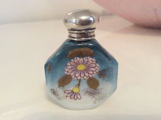 Fine Antique Silver Turquoise Gilt Porcelain Perfume/scent Bottle 1890
