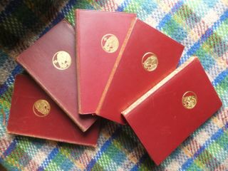 Set Of 5 Rudyard Kipling Antique Books The Jungle Book & Second Kim Stalky Gold