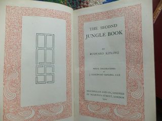 set of 5 Rudyard Kipling antique books The Jungle Book & Second Kim Stalky gold 3