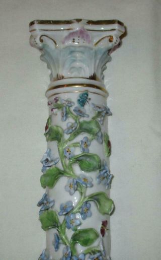 Antique Dresden German Meissen Style Porcelain Column - Marked XIX 2