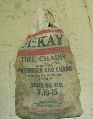 Vintage Mckay Co.  Pittsburgh,  Pa Car Snow Tire Chains W/ Bag