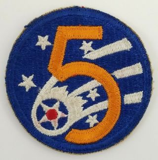 Vintage Wwii Us Army Air Corps Patch - 5th Air Force