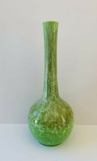 Vintage Royal Haeger Pottery 10.  25” Green Yellow Drip Glaze Bulbous Bud Vase Mcm