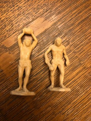 Vintage Toy Cave Man Figures Rock And Club Marx?