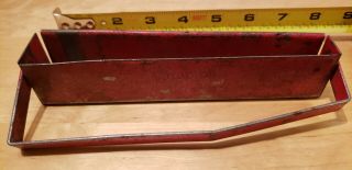 Vintage Snap On Metal Red Hanging Storage Box Empty Socket Tray 7 " - 1 1/2 " Deep