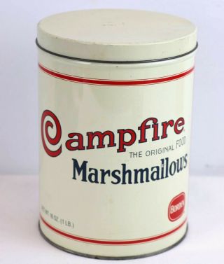 Vintage Campfire The Food Marshmallows 16 Oz 1 Lb Borden Tin Container