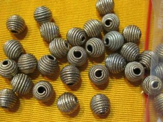 Vtg Heavy Brass Spirol Coiled Beads 6mm