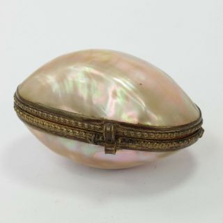 Mother Of Pearl Gilt Metal Trinket Jewel Box Palais Royal 19th Century Victorian