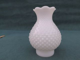 Vintage Hobnail Chimney 3 " X 7 " Milk Glass For A Table Lamp (cm13)