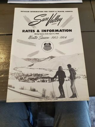 1963 1964 Sun Valley Lodge Idaho Union Pacific Rr Travel Agents Brochure Vintage