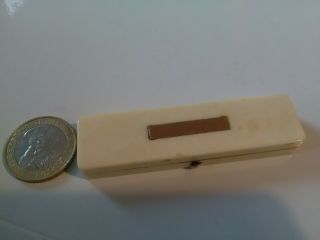 A Georgian Gold And Bovine Bone Oblong Tooth Pick / Patch Box With Mirror