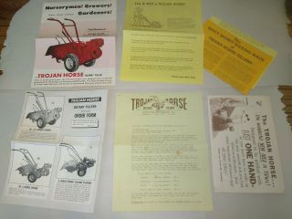 Vintage 1967 Trojan Horse Rotary Tillers Brochure.  Troy Ny Watco Machine Prod.