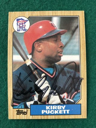 1987 Topps 450 Kirby Puckett Autographed Baseball Card