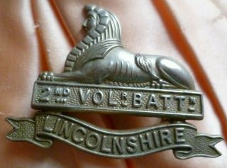 2nd Volunteer Battalion Lincolnshire Regiment Cap Badge All Wm 2 Luges Antique