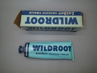 Vintage Wildroot Lather Shaving Cream 4 Ounce Tube 3