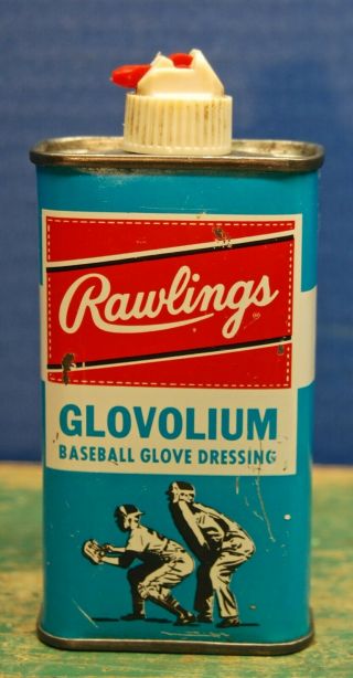 Vintage Rawlings Glovolium Baseball Glove Dressing Oil Can 4oz