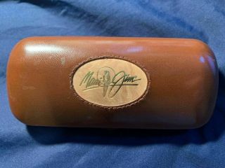 Vintage Maui Jim Sunglasses Clamshell Case Only Brown With Balsa Wood Logo Rare