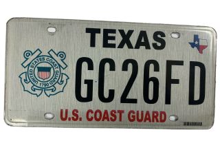 Texas U.  S.  Coast Guard License Plate Gc26fd