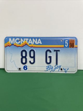Vintage 1998 Montana Big Sky Embossed Personalized Vanity License Plate 89 Gt