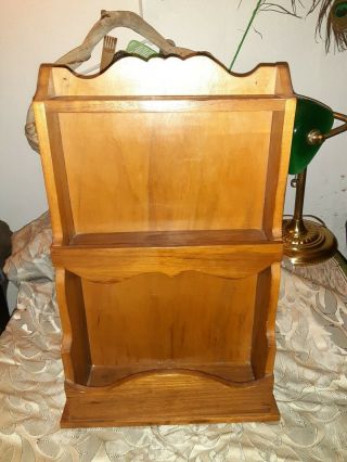 Vintage Handmade Maple Three Tier Shelf,  Table Top Or Wall Mount
