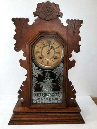 Antique Ansonia Burton Clock 8 Day Oak