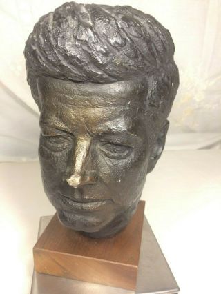 Vintage 1964 Austin Productions Inc.  John F.  Kennedy Head Bust Sculpture Statue