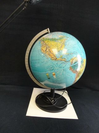 Vintage World Scan - Globe A/s Edition 1985 Gb Lucite Illuminated Vgc