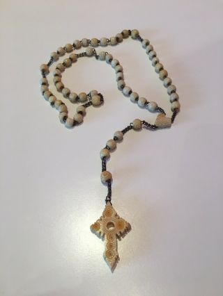 Old Vintage,  Antique Rosary Of The Bone Beads - Necklace - 2