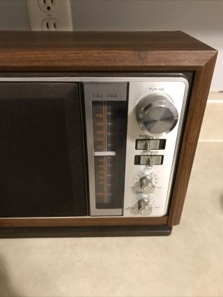 Vintage Sony ICF - 9740W Radio Am FM Simulated Wood Cabinet and sounds great 2